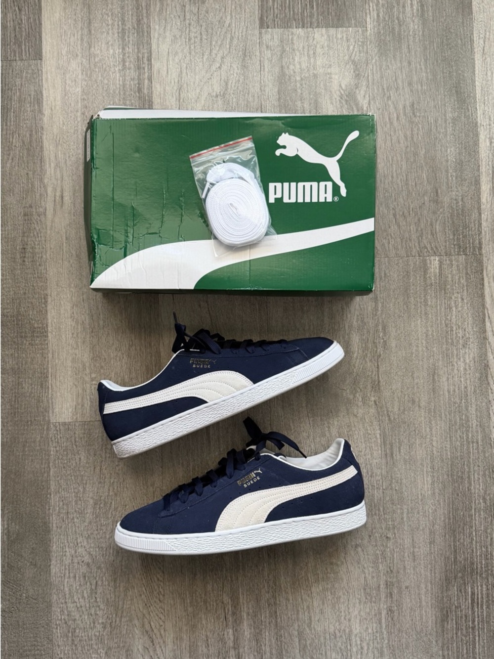 Puma Suede Classic Sneakers in Navy and White